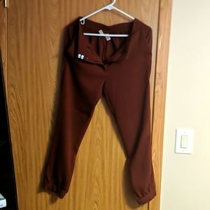 Silk maroon joggers